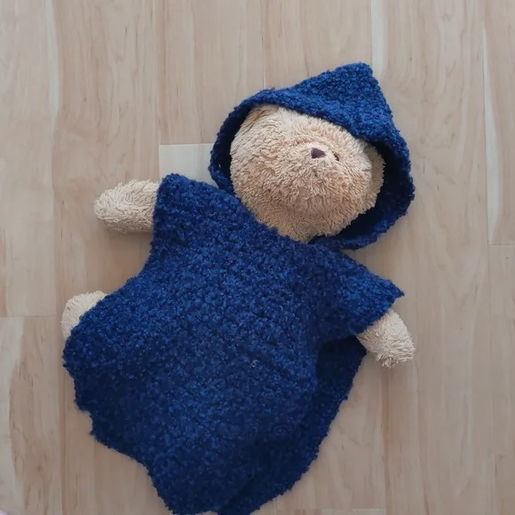 Handmade Poncho, crocheted kids hoodie, XS, new, unisex, soft, retro, knit - Picture 2 of 10